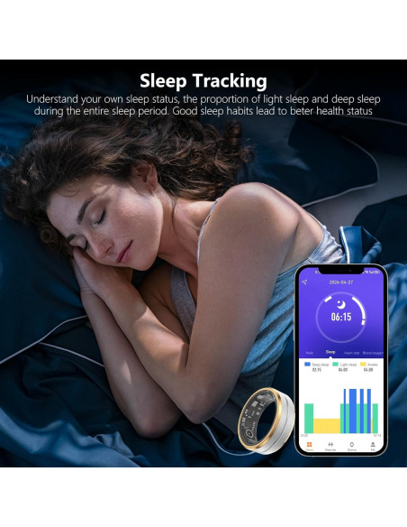 Anillo Inteligente Tulbeys US10 Plata y Oro, Monitor de Salud