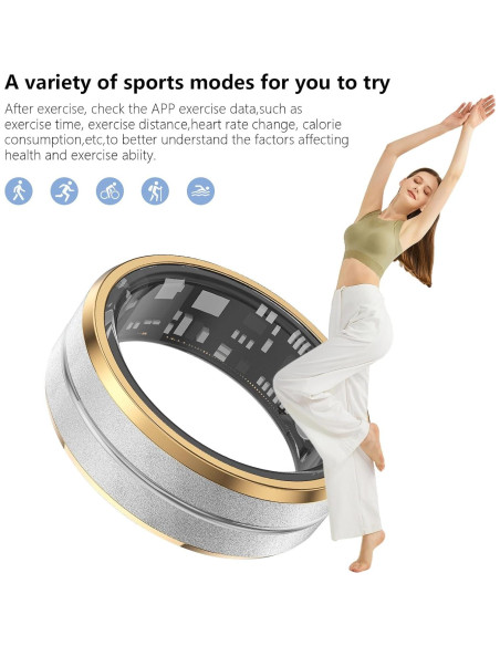 Anillo Inteligente Tulbeys US10 Plata y Oro, Monitor de Salud