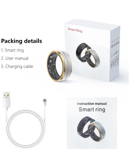 Anillo Inteligente Tulbeys US10 Plata y Oro, Monitor de Salud