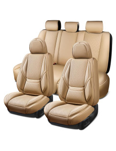 Cubiertas de Asiento de Cuero Nappa CAR PASS 5 Asientos Beige