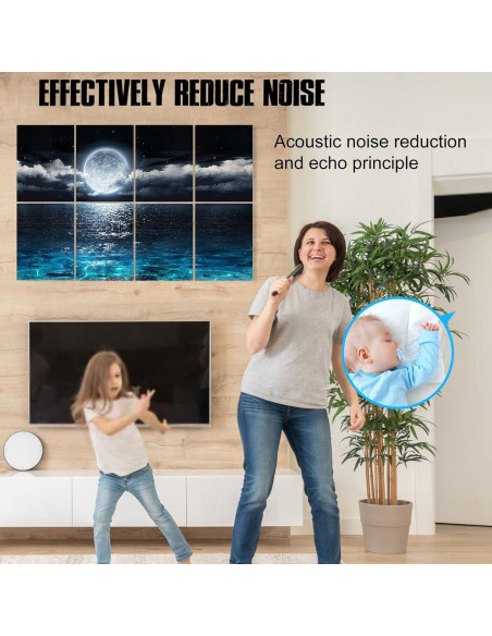 Paneles Acústicos YPY 8 Piezas 30x40 cm Aislantes Decorativos