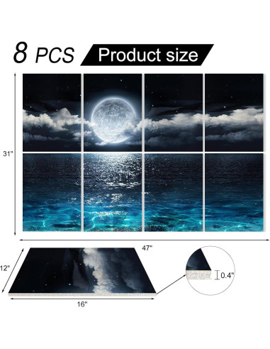 Paneles Acústicos YPY 8 Piezas 30x40 cm Aislantes Decorativos