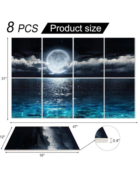 Paneles Acústicos YPY 8 Piezas 30x40 cm Aislantes Decorativos