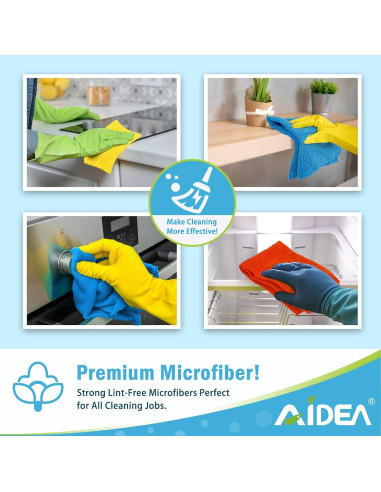 Paño de Microfibra AIDEA 8PK 30x30cm Sin Pelusa