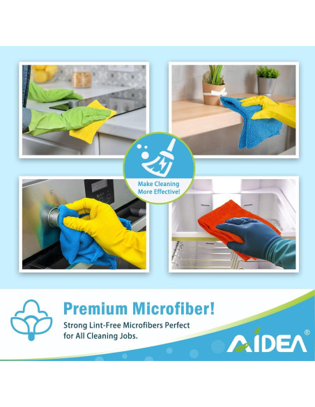 Paño de Microfibra AIDEA 8PK 30x30cm Sin Pelusa