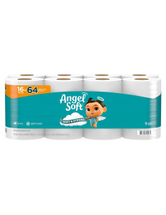 Papel Higiénico Angel Soft Mega 16 Rollos 320 Hojas 2 Capas
