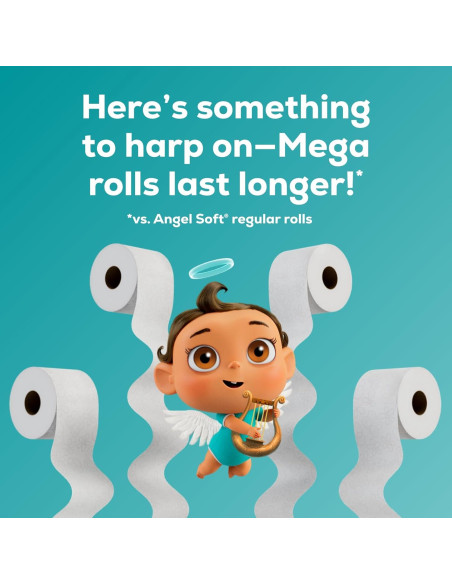 Papel Higiénico Angel Soft Mega 16 Rollos 320 Hojas 2 Capas