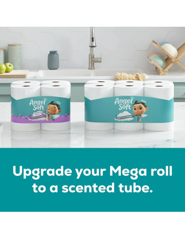 Papel Higiénico Angel Soft Mega 16 Rollos 320 Hojas 2 Capas