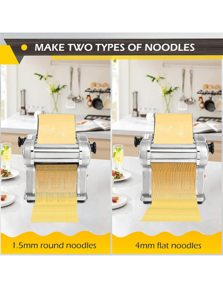 Dyna-Living Máquina de Pasta Eléctrica 135W Acero Inoxidable