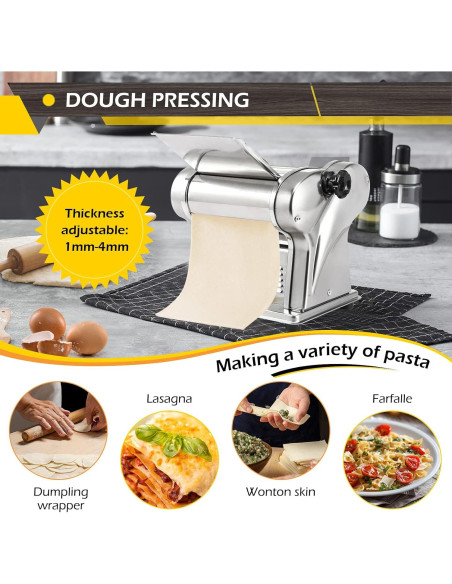 Dyna-Living Máquina de Pasta Eléctrica 135W Acero Inoxidable