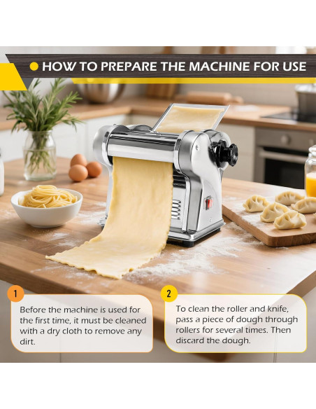 Dyna-Living Máquina de Pasta Eléctrica 135W Acero Inoxidable