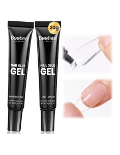Gel de Pegamento para Uñas Beetles 2Pcs 20g Sólido Ultra Fuerte