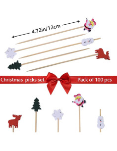 Palillos de Cóctel de Navidad AIPNUN - 100PCS 11.94 cm 2
