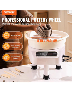 Rueda de Alfarería VEVOR 28cm 450W Pantalla Táctil LCD 2