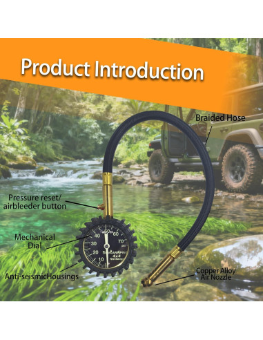 Medidor de Presión de Neumáticos SUVCARMPING 70 PSI Luminiscente