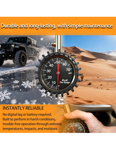 Medidor de Presión de Neumáticos SUVCARMPING 70 PSI Luminiscente