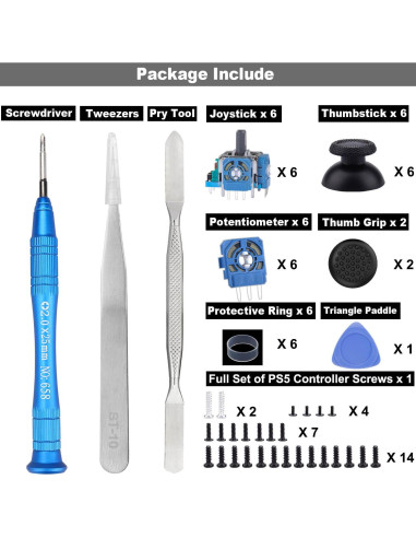 Reemplazo Joysticks Analógicos 3D Ikpek para PS5 - 6 Piezas