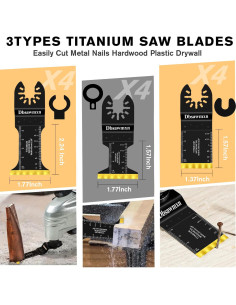 Cuchillas Oscilantes de Titanio Dbsawmxn 12PCS para Metal y Madera 2