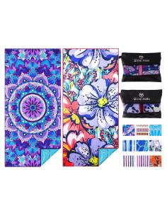 Paquete de 2 Toallas de Playa Microfibra Qinqinamu 180x81cm