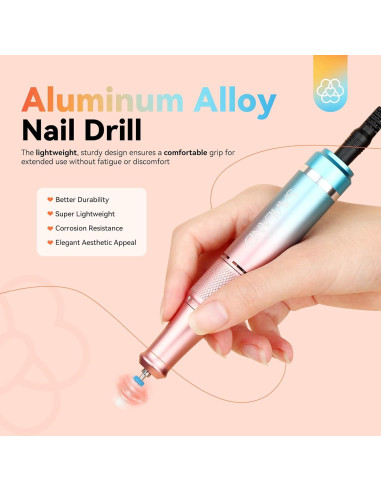 Taladro de Uñas Eléctrico SAVILAND 40000RPM Portátil Azul Naranja