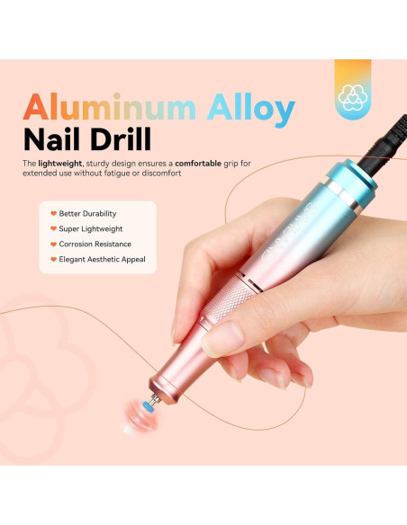 Taladro de Uñas Eléctrico SAVILAND 40000RPM Portátil Azul Naranja