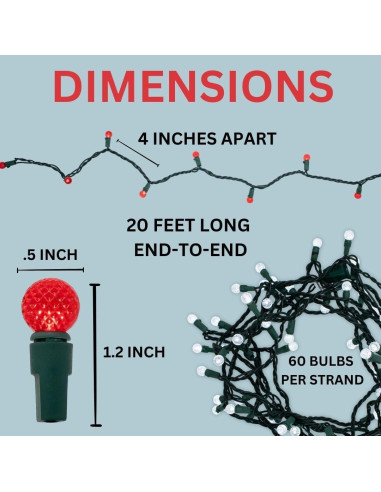 Luces de Navidad LED G12 Chillkat 60 Bombillas Multicolor 6.1m