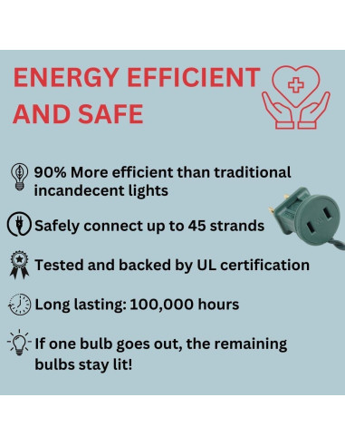 Luces de Navidad LED G12 Chillkat 60 Bombillas Multicolor 6.1m