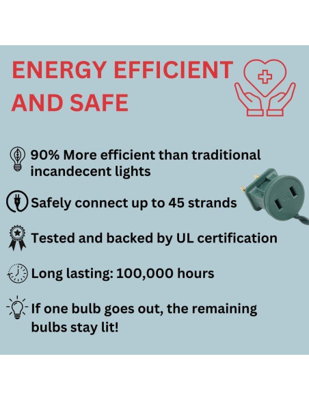 Luces de Navidad LED G12 Chillkat 60 Bombillas Multicolor 6.1m