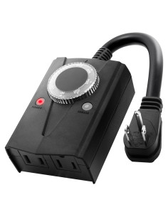 Temporizador Mecánico Brightown 2 Tomas Luz Exterior IP44