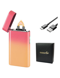 Encendedor Eléctrico Recargable GADATOP Arco Plasma Rosa-Amarillo