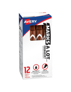Marcadores Permanentes Avery Marks-A-Lot Marrón 12 Unidades