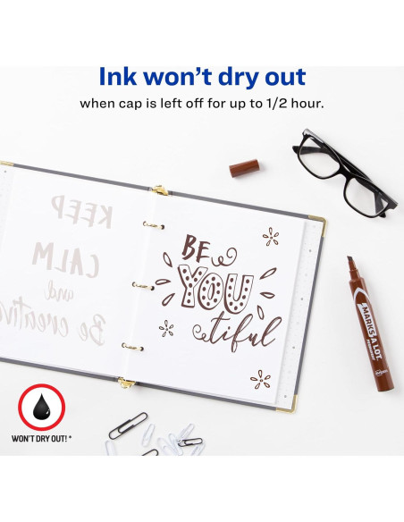 Marcadores Permanentes Avery Marks-A-Lot Marrón 12 Unidades