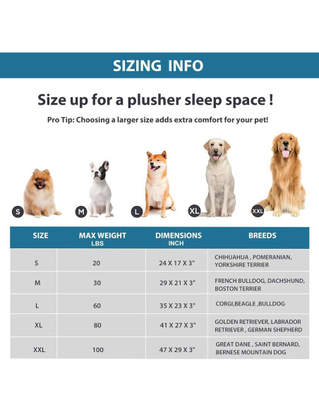 Cama para Perros YUUHENG Impermeable Negra 61x46cm Tamaño S