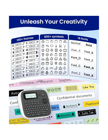 Máquina de Etiquetas VolenGo D210S Portátil 12mm Impermeable