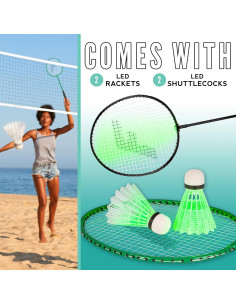 Conjunto de Raquetas de Bádminton Franklin Sports LED 2 Jugadores 2