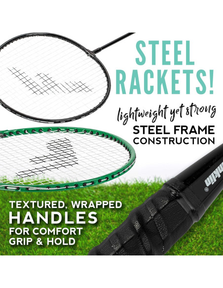 Conjunto de Raquetas de Bádminton Franklin Sports LED 2 Jugadores