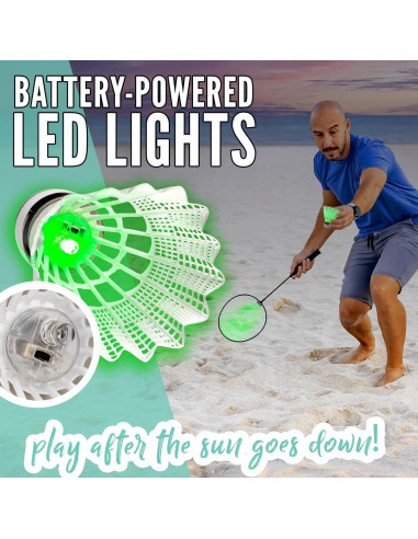 Conjunto de Raquetas de Bádminton Franklin Sports LED 2 Jugadores