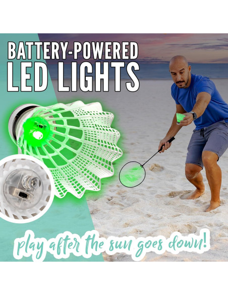 Conjunto de Raquetas de Bádminton Franklin Sports LED 2 Jugadores