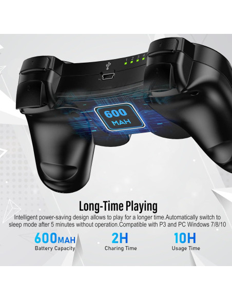 Controladores Diswoe para PS3 - Paquete de 2 Inalámbricos