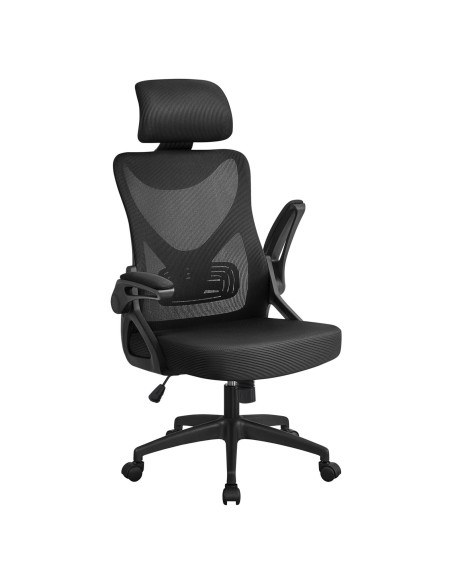 Silla de Oficina Ergonómica Yaheetech con Respaldo Alto y Reposacabezas
