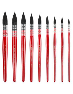 Set de Pinceles de Acuarela Grabie 9 Pcs Pelo Sintético 2