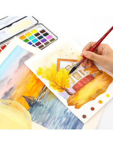 Set de Pinceles de Acuarela Grabie 9 Pcs Pelo Sintético