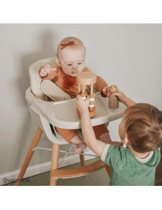 Silla Alta Convertible Mallify de Madera 3 en 1 Beige 2