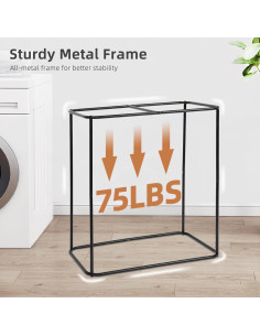 Cesta de Ropa Doble STORAGE MANIAC 136L con Tapa y Asas 2