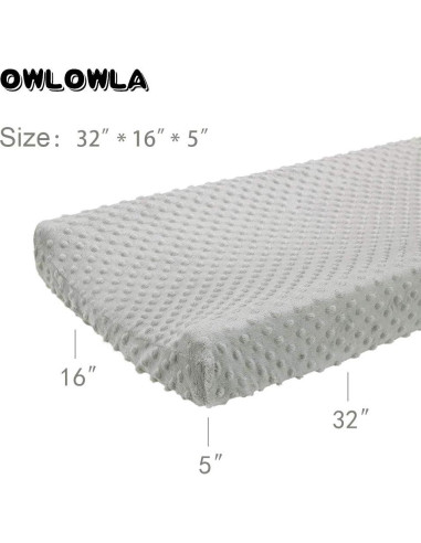 Funda de Cambiador Owlowla Minky Suave Negra 40x81 cm