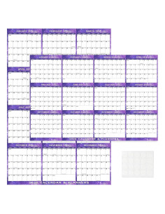 Calendario de Pared Borrable Kuraoyan 2026 61x91 cm Púrpura