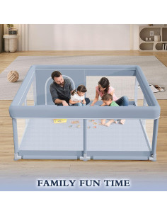 Parque Infantil 127x127 cm Xvishx Gris - Seguro y Portátil 2