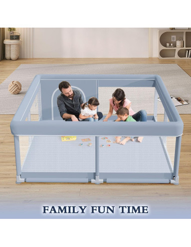 Parque Infantil 127x127 cm Xvishx Gris - Seguro y Portátil