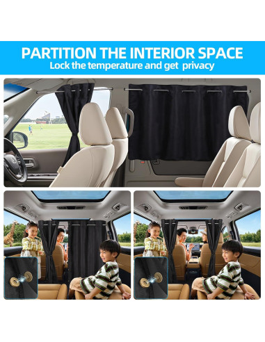 Conjunto de 3 Cortinas Opacas para Ventanas de Auto ZATOOTO