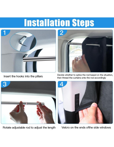 Conjunto de 3 Cortinas Opacas para Ventanas de Auto ZATOOTO